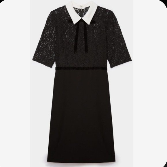 The Kooples Lace Crepe Mini Dress - Picture 4 of 4
